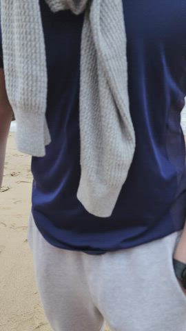 Couldn't resist showing off my soft cock at the beach 😏