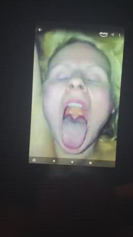 Big Dick Blonde Cockslap Cumshot MILF Tongue Fetish Tribute gif