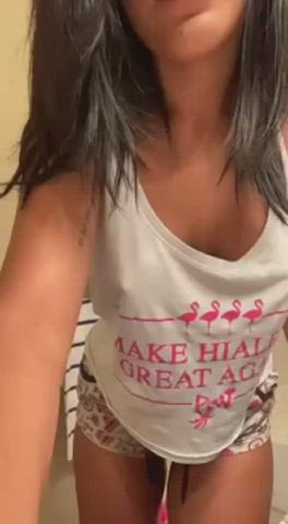 Hot girl taking it all off