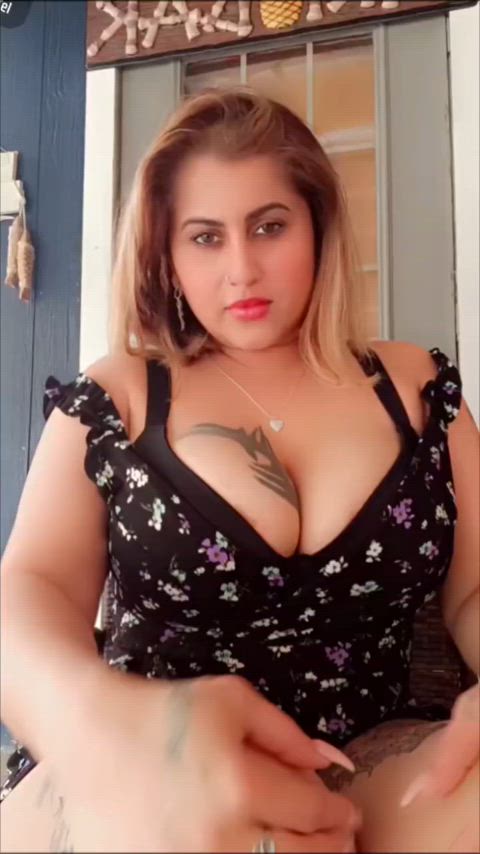 Big Tits MILF taking it off on fan page
