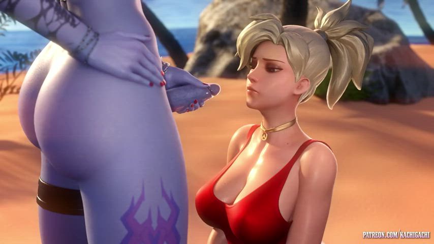 Mercy facial from Futa Widowmaker (Kachigachi) [Overwatch]