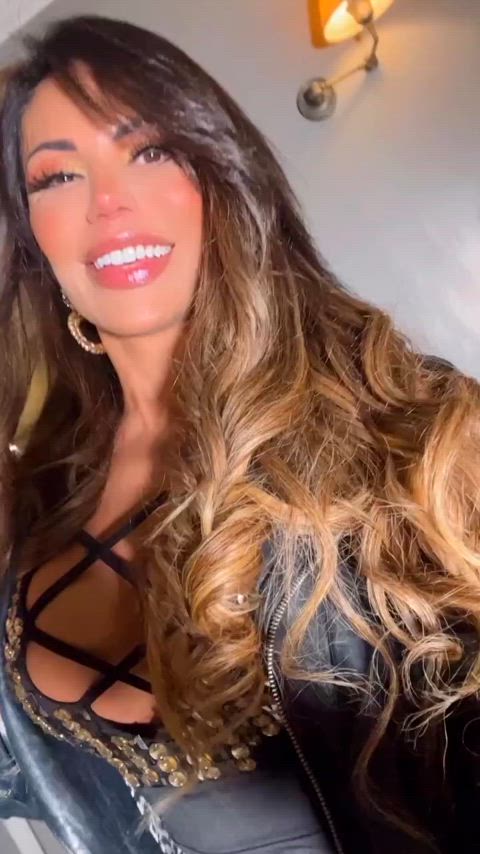 big tits brazilian cleavage fake boobs fake tits fitness model party gif
