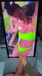 [Kik thebesttvtribs] Jerk/Cum Tributing with my BWC on my big tv screen! Need an