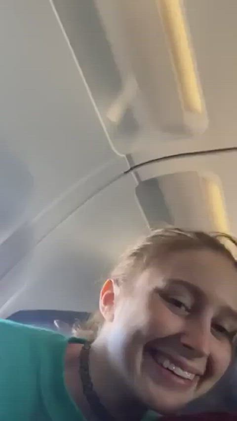 Airplane Public Blowjob Big Dick Amateur Real Couple POV Porn GIF by azario