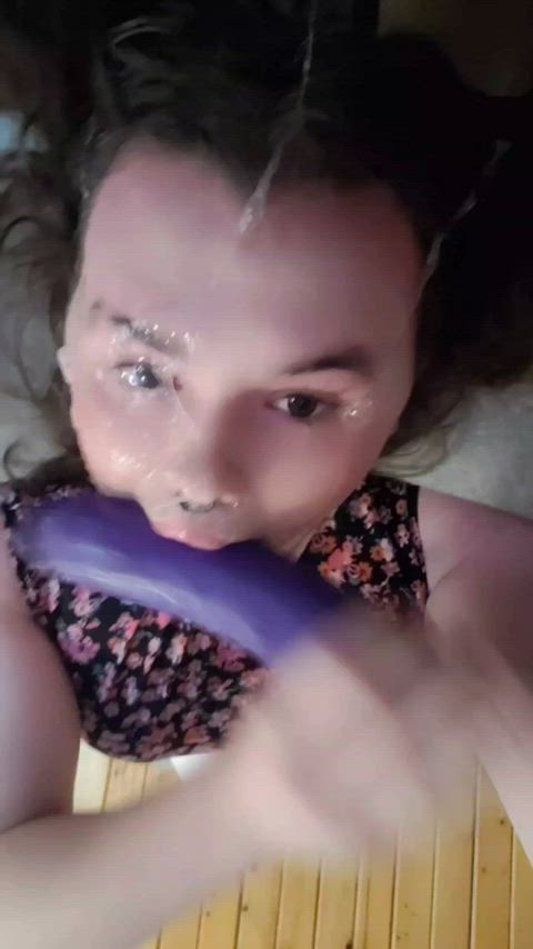 amateur big dick big tits blowjob sloppy spit spit on face teen trans-girls gif