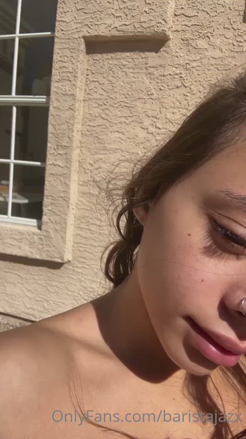latin naked outdoor pussy solo tits gif