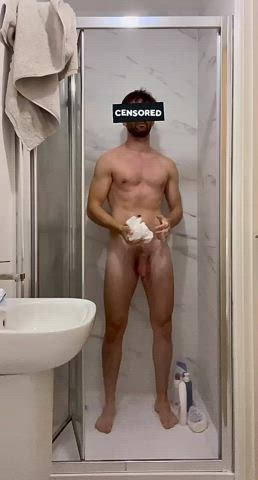 cock shower solo gif