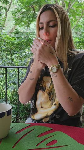 Today's menu, coffee, weed and the house speciality Boobs