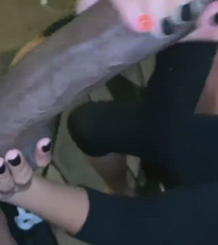 Blasian Blowjob Nails gif