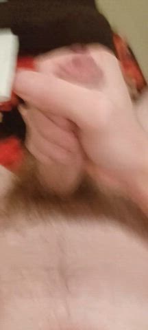 cock cumshot foreskin jerk off masturbating solo uncut gif