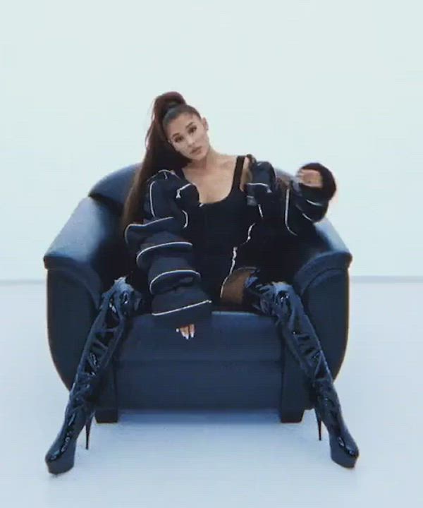 Ariana Grande Babe Boobs Boots Bouncing Bouncing Tits Brunette Celebrity Cleavage