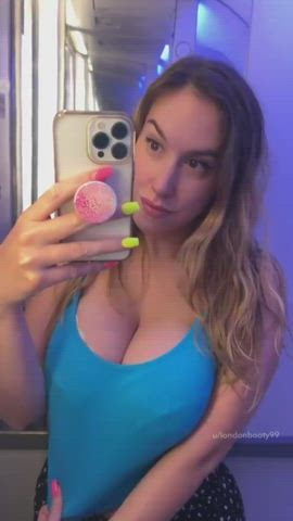 Airplane Bathroom Big Tits Boobs Close Up Flashing Grabbing Natural Tits Tits gif