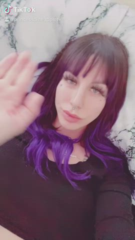 big tits natural tits piercing shaved pussy tattoo teen tiktok gif