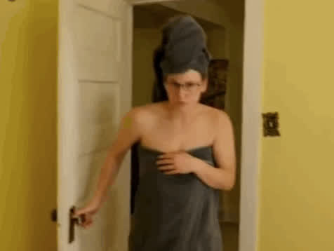 big tits glasses milf shaved surprise towel gif