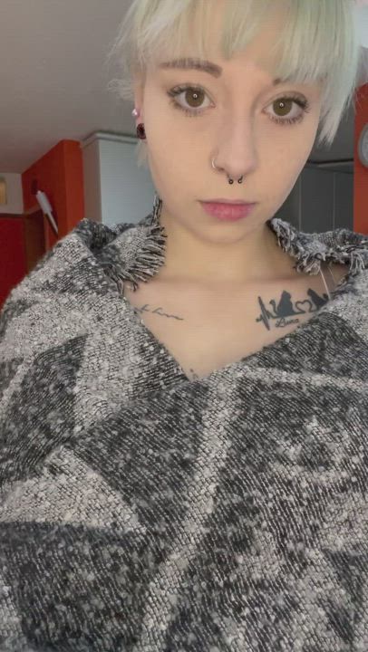 Blonde Squeezing Tattoo gif