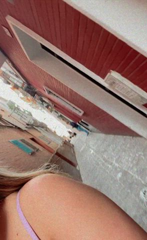 Exhibitionist Natural Tits Nude Public gif