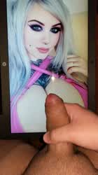 Couldn't resist cumming on this cute goth with beautiful tits ??