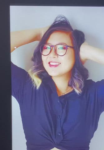 asian bukkake cumshot cute facial glasses huge load pretty short hair tribute gif