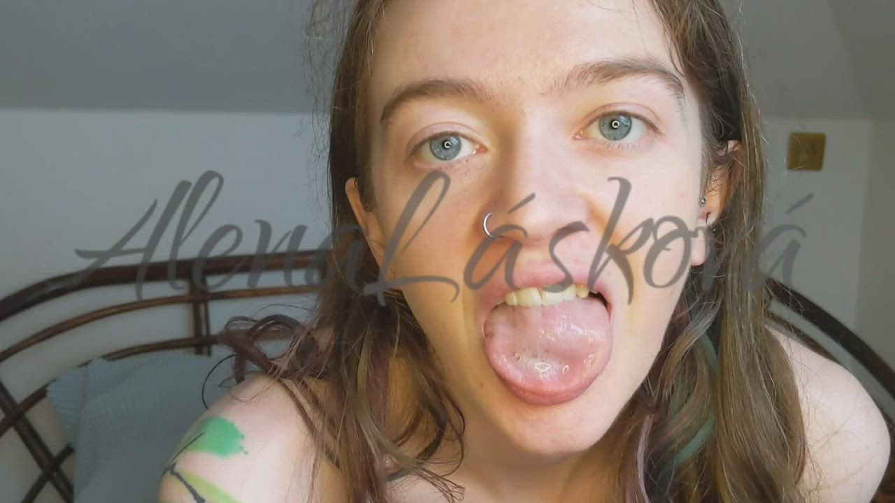 Have you ever wanted a girl with a long tongue lick you face and just make a spit