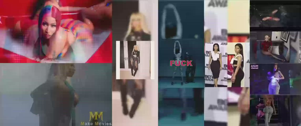 Caption Compilation Ebony Nicki Minaj Split Screen Porn Thick gif