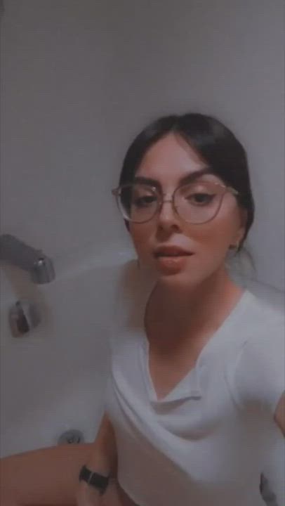 Cute urinal, Ema Lee Baby, drinking piss like a champion