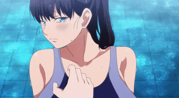 Anime Big Tits Bouncing Tits Ecchi Nipples Swimsuit gif