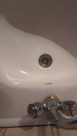 Peeing on the sink after a stretching session