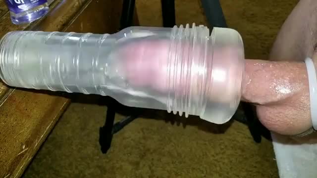 Fleshlight spin milks my cock