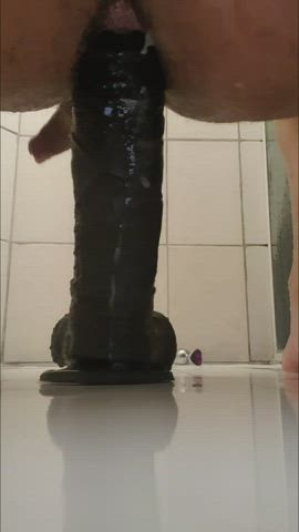 Anal Dildo Riding Solo gif