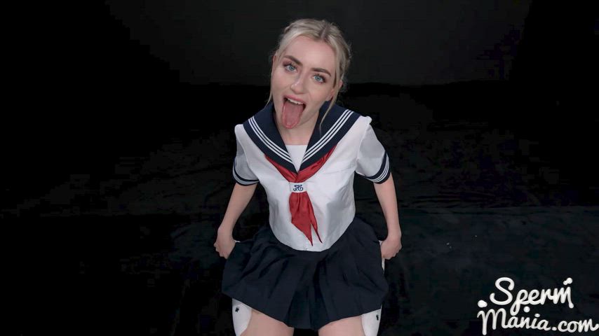 The schoolgirl was a petite blonde with a tight body and a naughty streak. She had