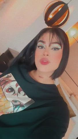 Anime CamSoda Camgirl Colombian Latina Lingerie Panties Short Hair Smile gif