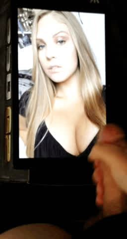 big tits cleavage cum on tits cumshot thick cock tribute uncut gif