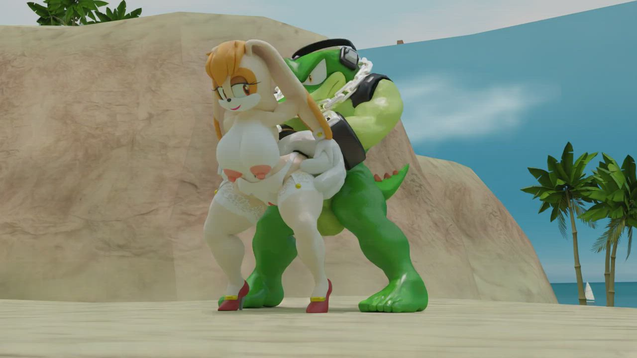 3D Animation Beach Big Tits Hentai gif