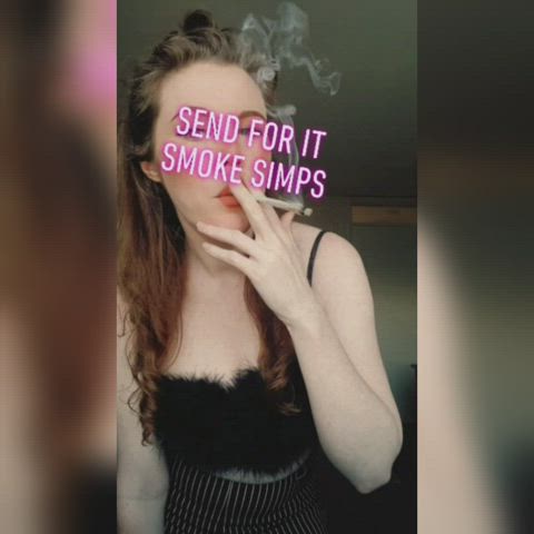Femdom Goddess Redhead Smoking Worship gif