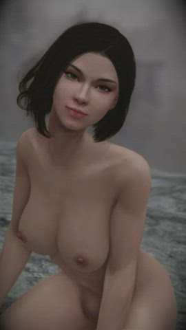 3D Animation Brunette Loop gif