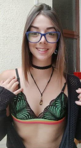 Naughty smile + soft tits, hope you like this combination