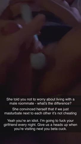 My new roommate cheats on her boyfriend. Starts with mutual masturbation. Figured
