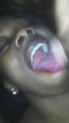 bbc cum cum in mouth cum swallow cumshot ebony facial gif