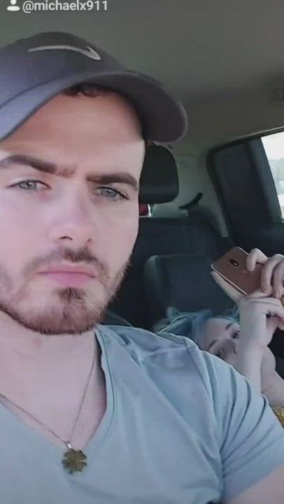 18 years old being goofy while daddy is Driving [OC]