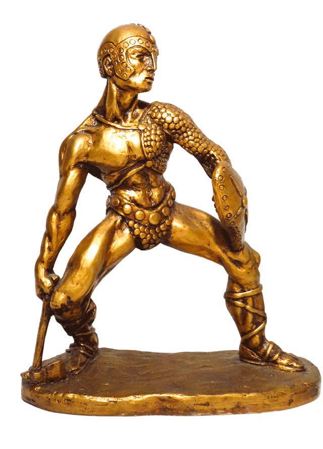 ROMAN GLADIATOR FIGURE, With BATTLE AXE & SHIELD