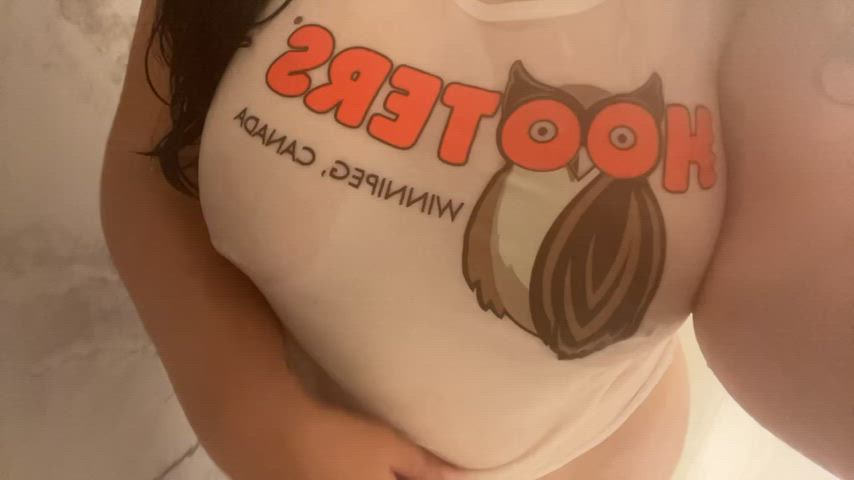 big tits hooters shower gif