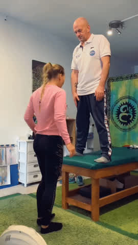 blonde gymnast stretching gif