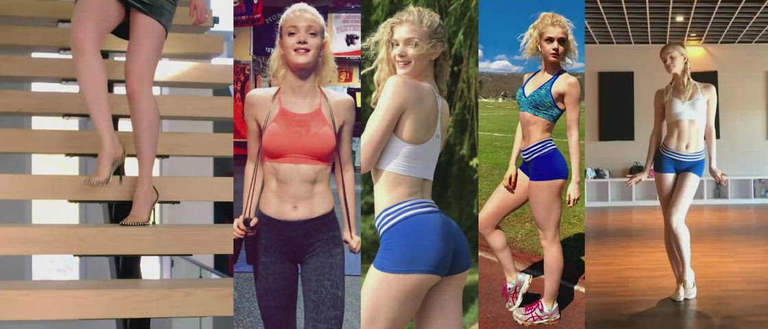 blonde dancing tight gif