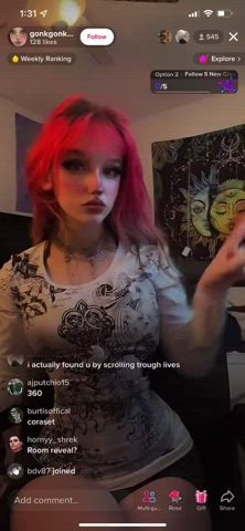 Pink haired cutie blocks without a word.
