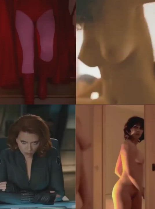 Elizabeth Olsen Nude Scarlett Johansson gif