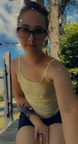 flashing public small tits gif
