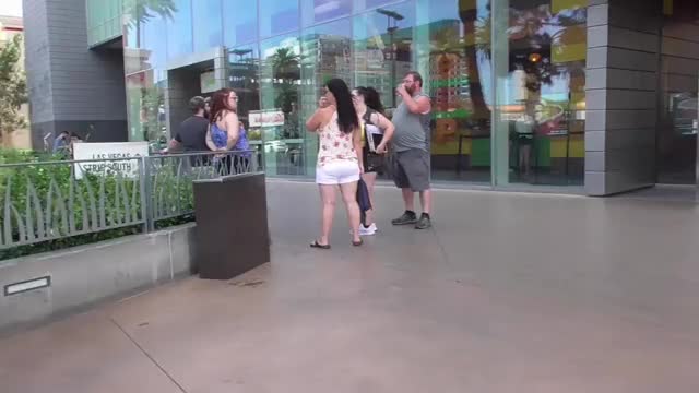 Vegas Trip - Daytime Braless Deep V GIF 1