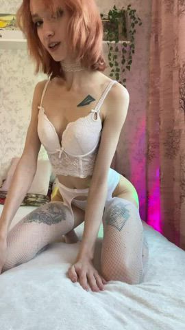 feet feet fetish fishnet foot fetish lingerie nylons petite redhead skinny stockings