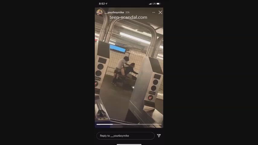 Amateur Caught Interracial Public gif