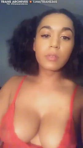 amateur big dick big tits foreskin lingerie onlyfans surprise tease trans gif